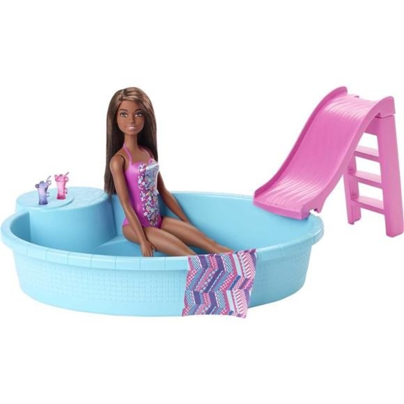 Barbie Brunette Doll - New In Box -  Plus, Pool Playset and Accessories - Picture 4 of 6